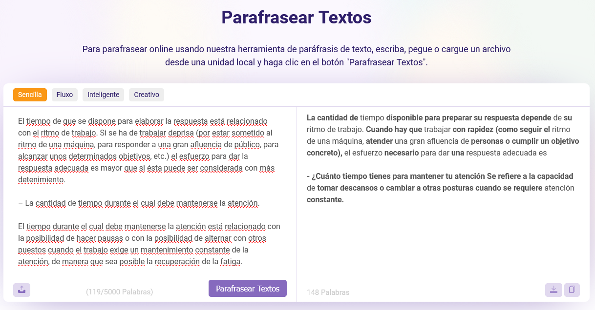 Usar Parafrasear Textos